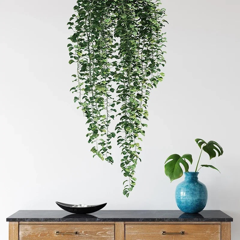 Reale Grønne Vinstokker Veggdekal 54x105cm Grønne Blader Veggkleber Removable Peel and Stick PVC Vinyl Veggmaleri For Kreativ DIY Hjemmedekor | Skanto