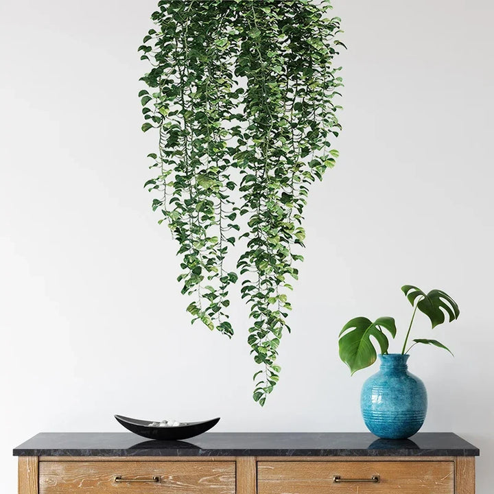 Reale Grønne Vinstokker Veggdekal 54x105cm Grønne Blader Veggkleber Removable Peel and Stick PVC Vinyl Veggmaleri For Kreativ DIY Hjemmedekor | Skanto