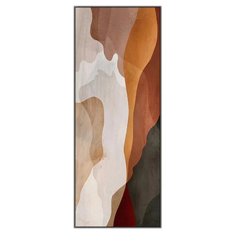 Moderne abstrakte nyanser av brun beige vert format veggkunst fine art lerret utskrifter bilder for foyer stue gang nordisk hjemdecor | Skanto