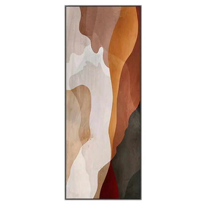 Moderne abstrakte nyanser av brun beige vert format veggkunst fine art lerret utskrifter bilder for foyer stue gang nordisk hjemdecor | Skanto