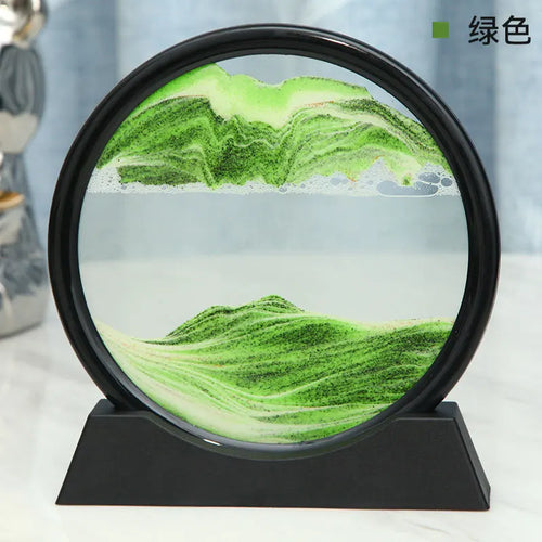 Skanto | 3D Sandbilde Aurelia Flow | Bevegelig Sandkunst i Glass | Avslapning & Dekorasjon | Rundt Design