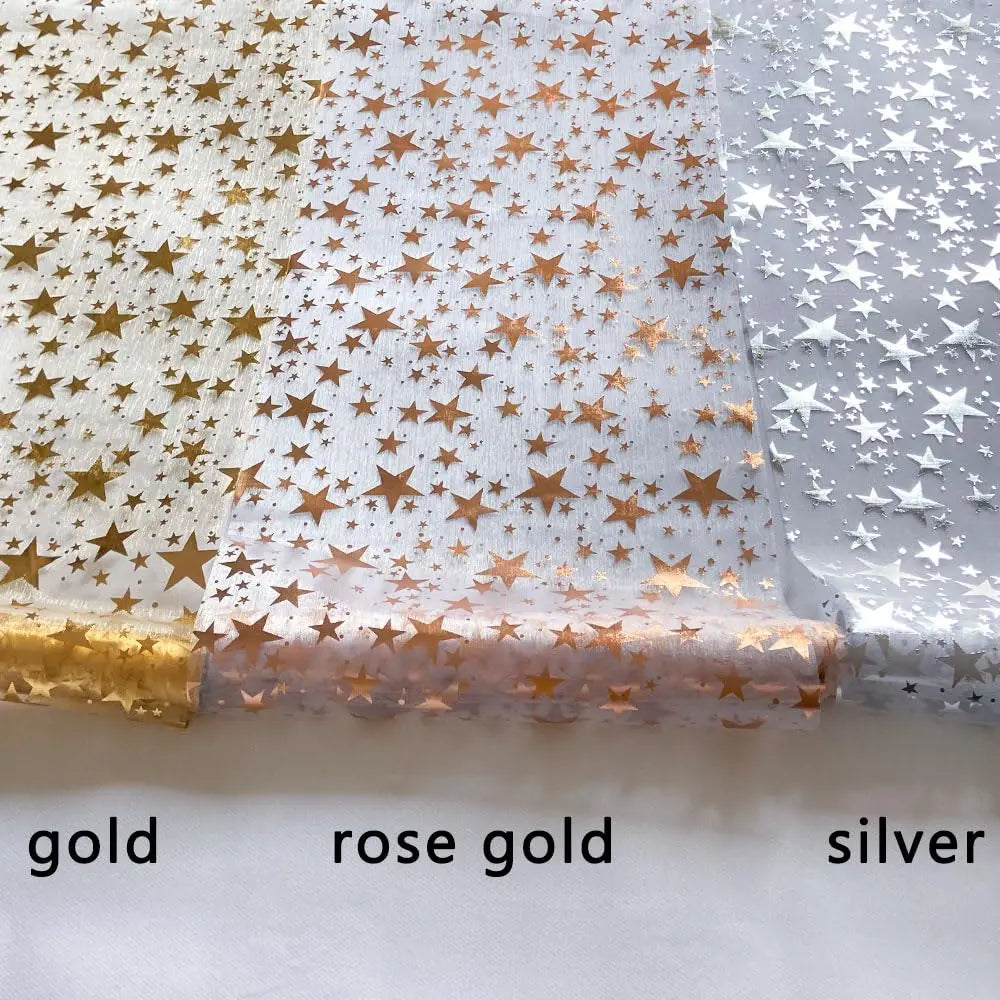 Skanto | Funklende Bordløper "StellaLuxe" | Gull, Roségull eller Sølv | Metallisk Glitrende Nettløper med Stjernesymbolmønster | For Fester & Middagsdekorasjon