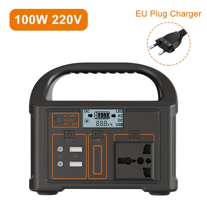 Skanto | 100W 24,000mAh Bærbar Strømstasjon med LiFePO4 Batteri – PowerGo