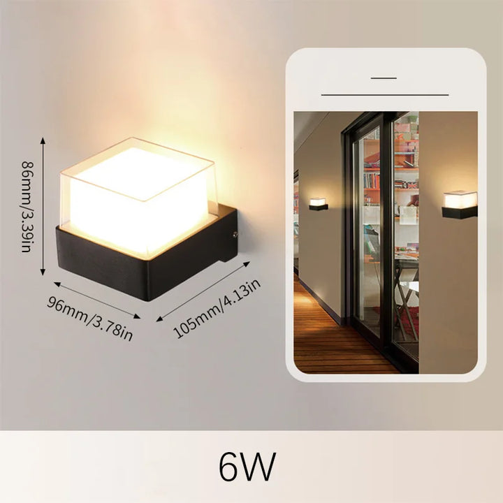 Skanto | LED Utendørs Vegglampe AuroBeam | IP66 Vanntett | Bevegelsessensor & Skumringssensor | 6W / 12W