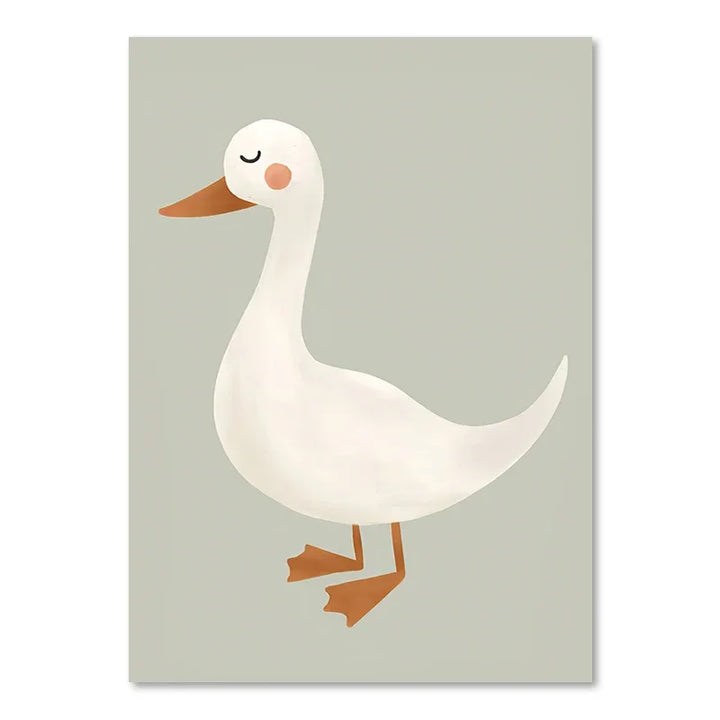 Søte Baby Dyr Barnerom Veggkunst Illustrasjoner Fine Art Lerretsutskrifter Gås Mus Løve Isbjørn Plakatbilder For Babys Rom Veggdekor | Skanto