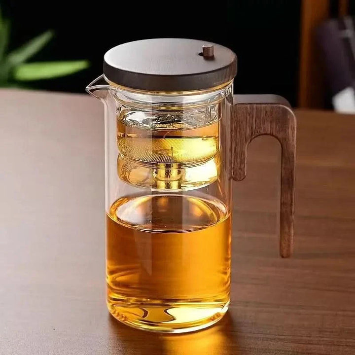 Skanto | Glass tekanne med infuser og treskaft – ZenSteep