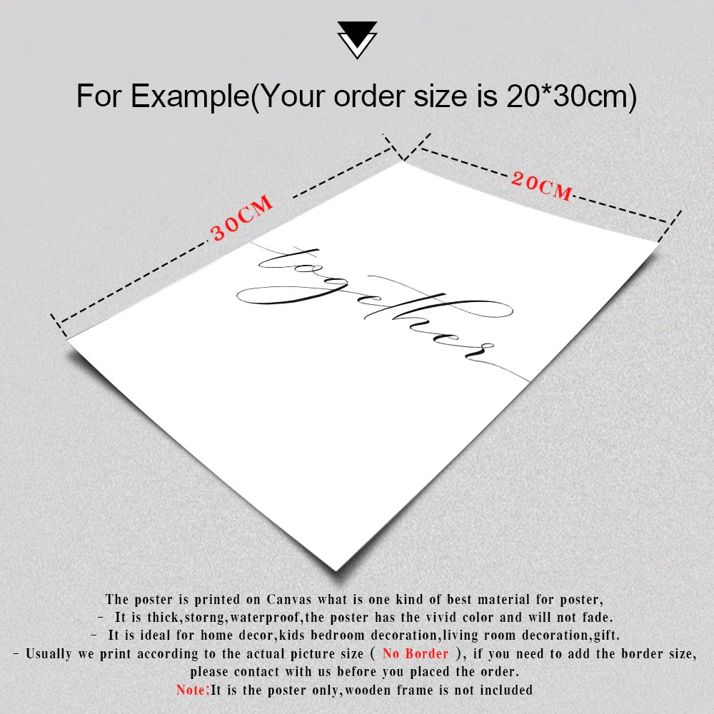 Lovers Quote Wall Art Svart Hvit Minimalistisk Typografiske Plakater Fine Art Lerret Utskrifter Bilde For Soverom Stue Kunst Dekor | Skanto