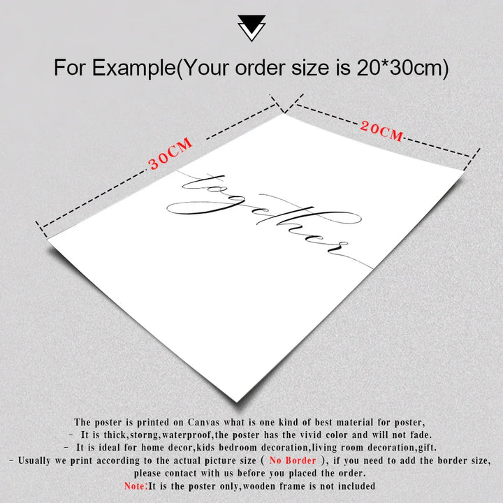 Lovers Quote Wall Art Svart Hvit Minimalistisk Typografiske Plakater Fine Art Lerret Utskrifter Bilde For Soverom Stue Kunst Dekor | Skanto