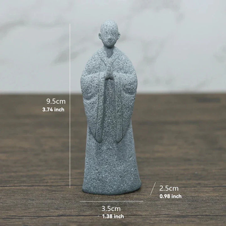 Skanto | Buddha Stein Statue Liten Buddhiste Munker Tibetansk Buddhisme Figurer Zen Hage Ornament Meditasjon Hjem Akvarium Dekorasjon