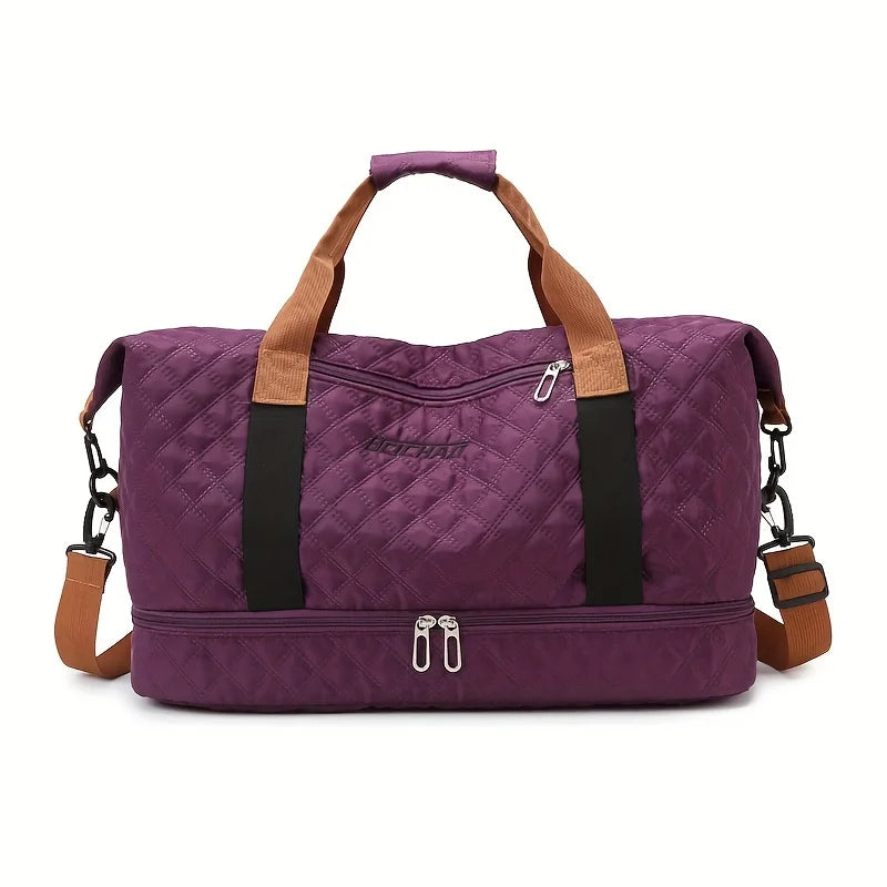 Skanto | Travessia Reiseduffel med Skofor<|vq_635|>Compartment | Stor Kapasitet & Argyle Design | Nylon Weekendbag for Sport, Korte Turer & Hverdagsbruk