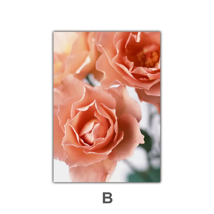 Rosa Røde Roser Blomster Veggkunst Fine Art Lerret Utskrifter Moderne Botaniske Plakater Bilder For Stue, Soverom Kunst Dekor | Skanto