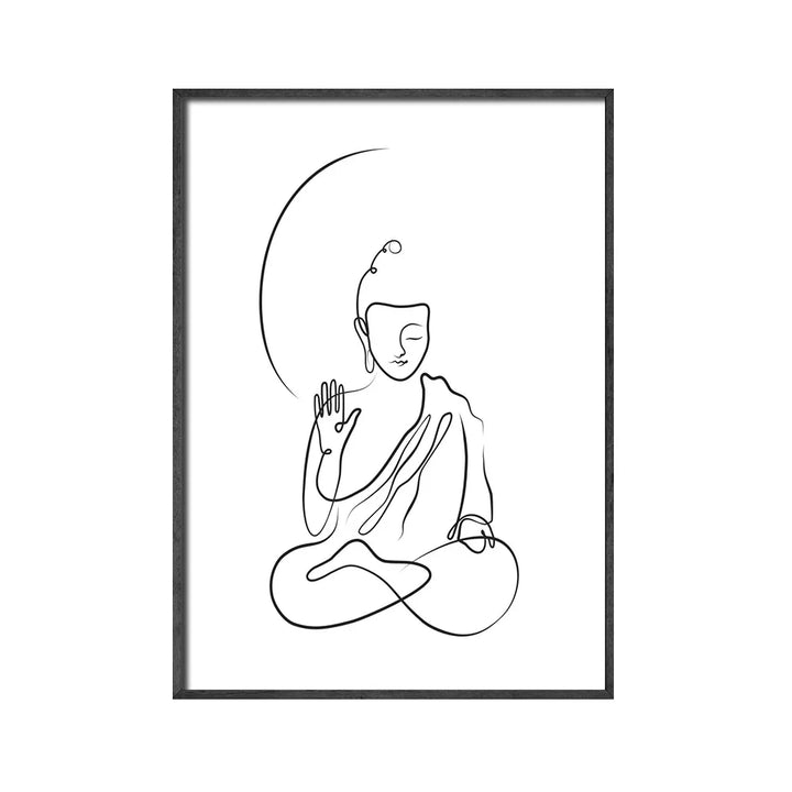Minimalist Buddha Plakat Lotus Veggkunst Linjekunst Fin Kunst Lerretsutskrifter Inspirerende Meditasjonsbilder For Stue Salong Spa Veggdekor | Skanto