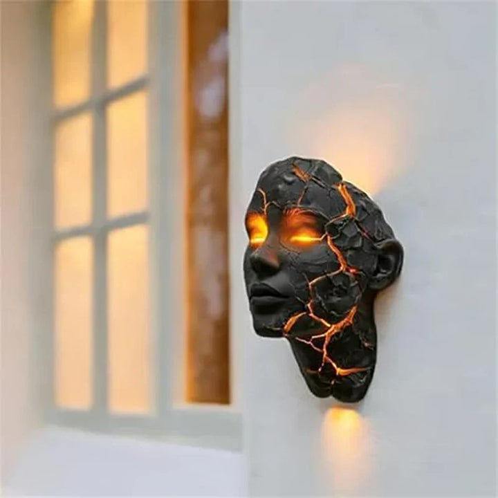Vulkanisk Ansikt Lava Sprekk Veggkunstlampe | Skanto