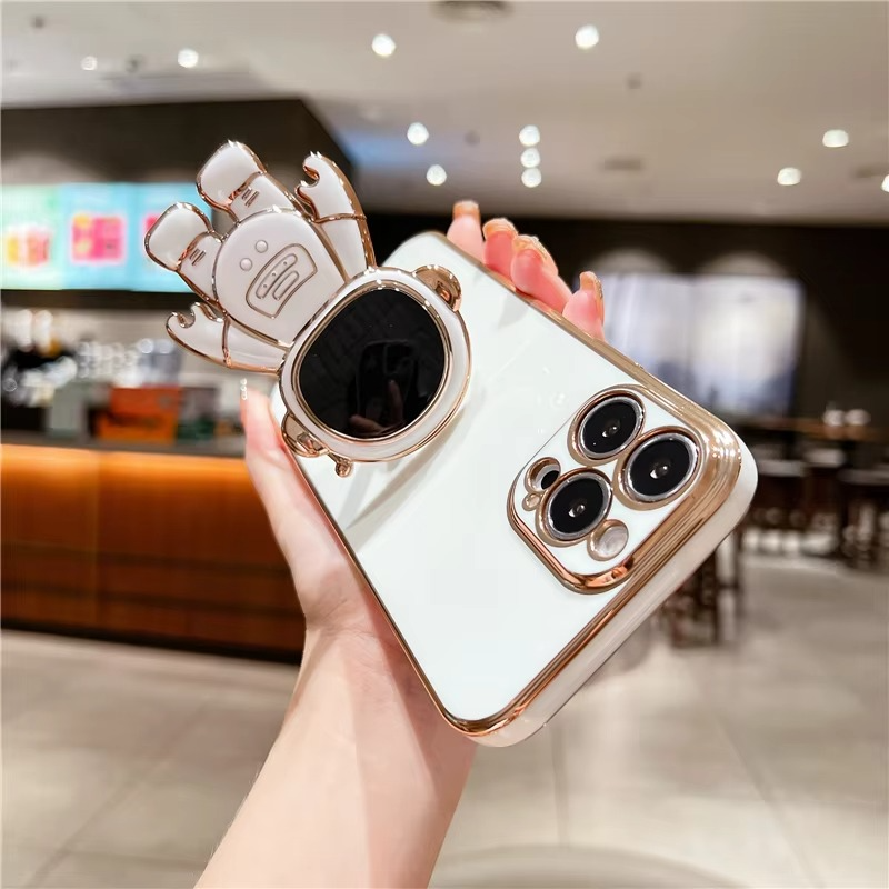 Skanto | Astronaut Kickstand Myk Etui for Ulike iPhone Modeller