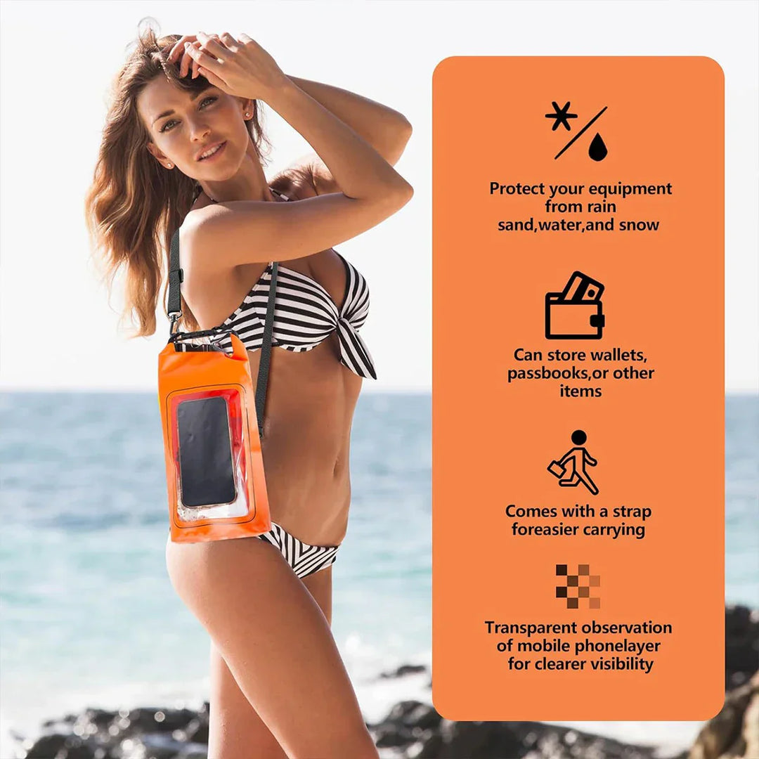 Skanto | AquaVault Vanntett Dry Bag 2L | Med Touchscreen-vindu | Utendørs veske for kayaking, trekking & vannsport