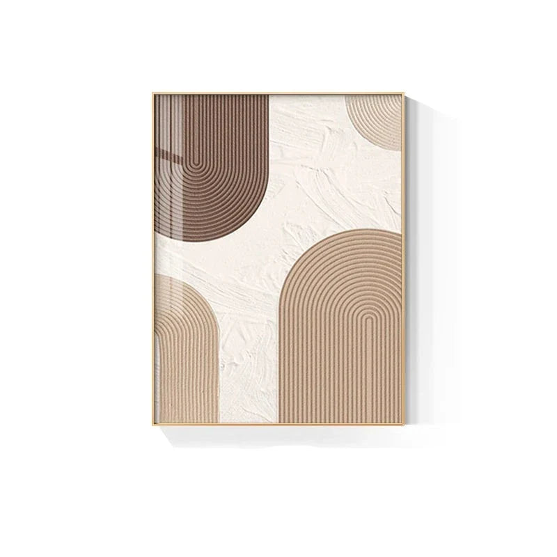 Moderne Abstrakt Beige Geometriske Linjer Veggkunst Fine Art Lerretsutskrifter Bilder For Stue Spisestue Hjemmekontor Dekor | Skanto