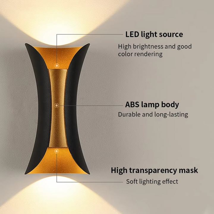 Skanto | Moderne Dual-Tone LED Vegglampe – Vanntett & Minimalistisk for Innendørs & Utendørs