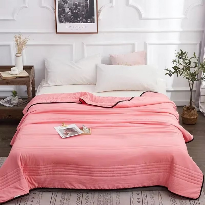 Skanto | Sommer Lett Quilt Solid Farge Helårs Comforter for Dobbeltseng