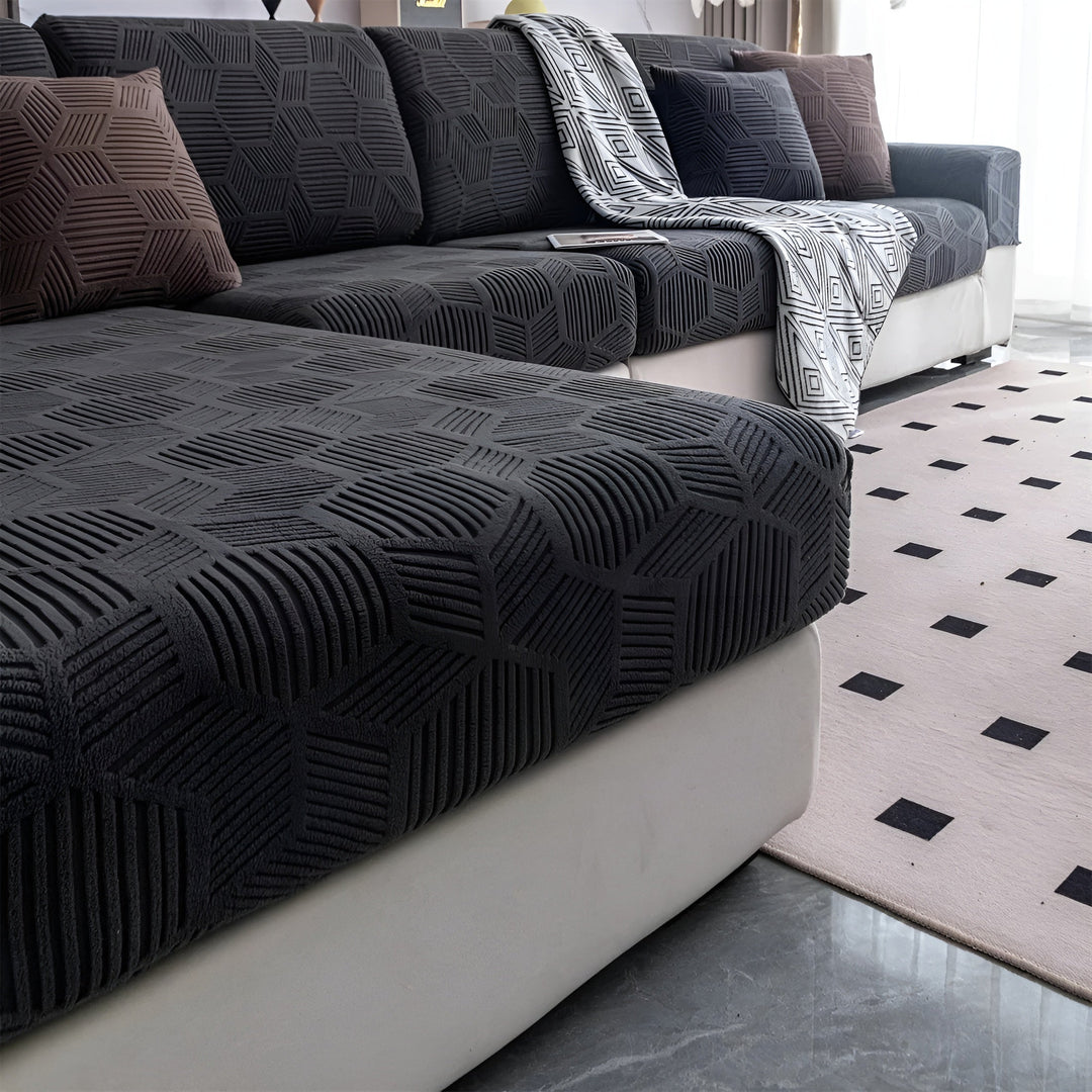 Jacquard sofabukser med geometrisk patruljemønster - mykt og dyreprint | Ideell for beskyttelse og koselige oppholdsrom