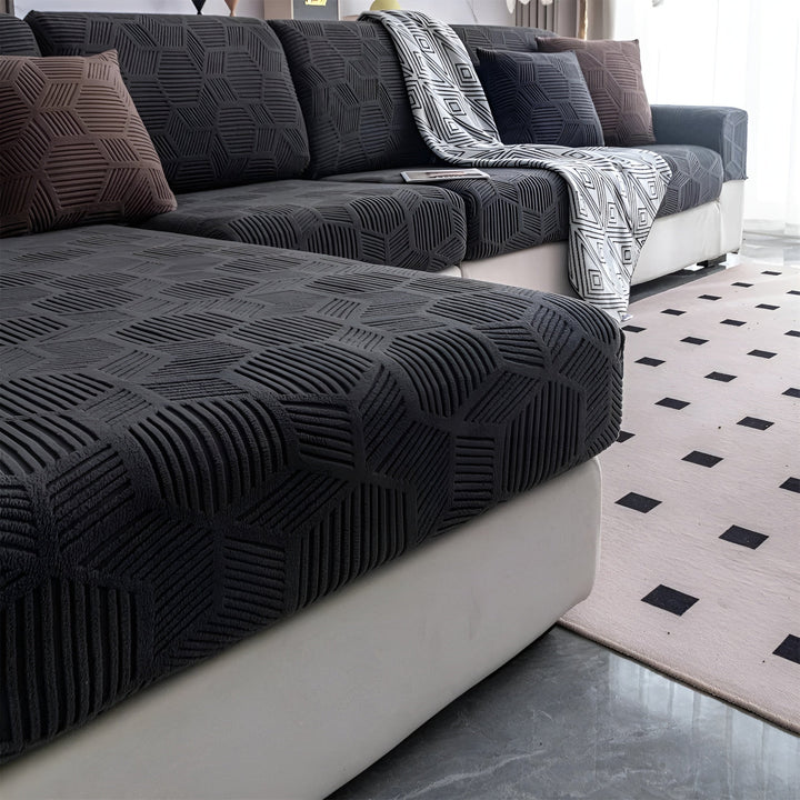 Jacquard sofabukser med geometrisk patruljemønster - mykt og dyreprint | Ideell for beskyttelse og koselige oppholdsrom