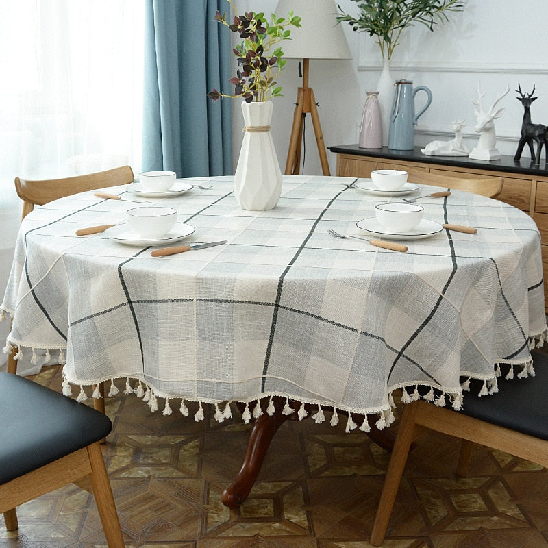 Skanto | Estetisk Rund Linched Tablecloth