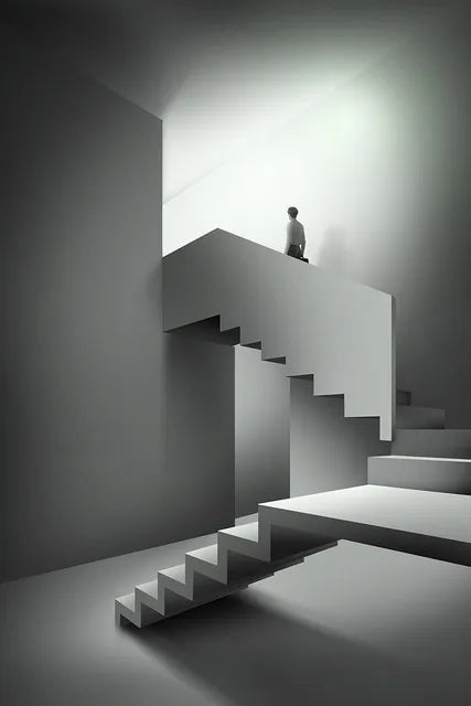 Moderne Geometriske Arkitektoniske Landskaps Veggkunst Fine Art Lerret Utskrifter Bilder For Studio Hjemme Kontor Entré Inspirerende Kunst Dekor | Skanto