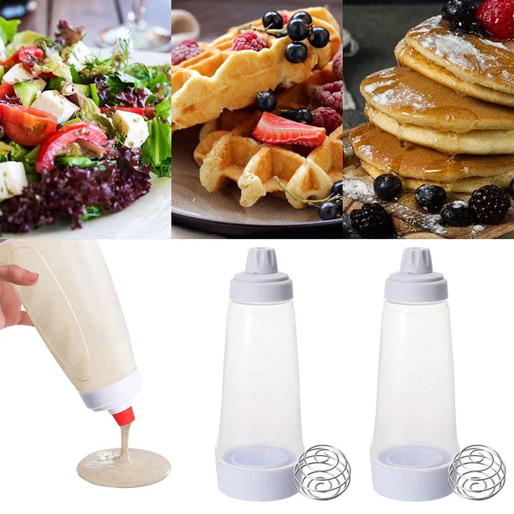 Skanto | Pancake-deig-dispenser-mikser med BlenderBall-tråddrikk - klemflaske pancake-shaker-dispenser JT194 fra LMETJMA