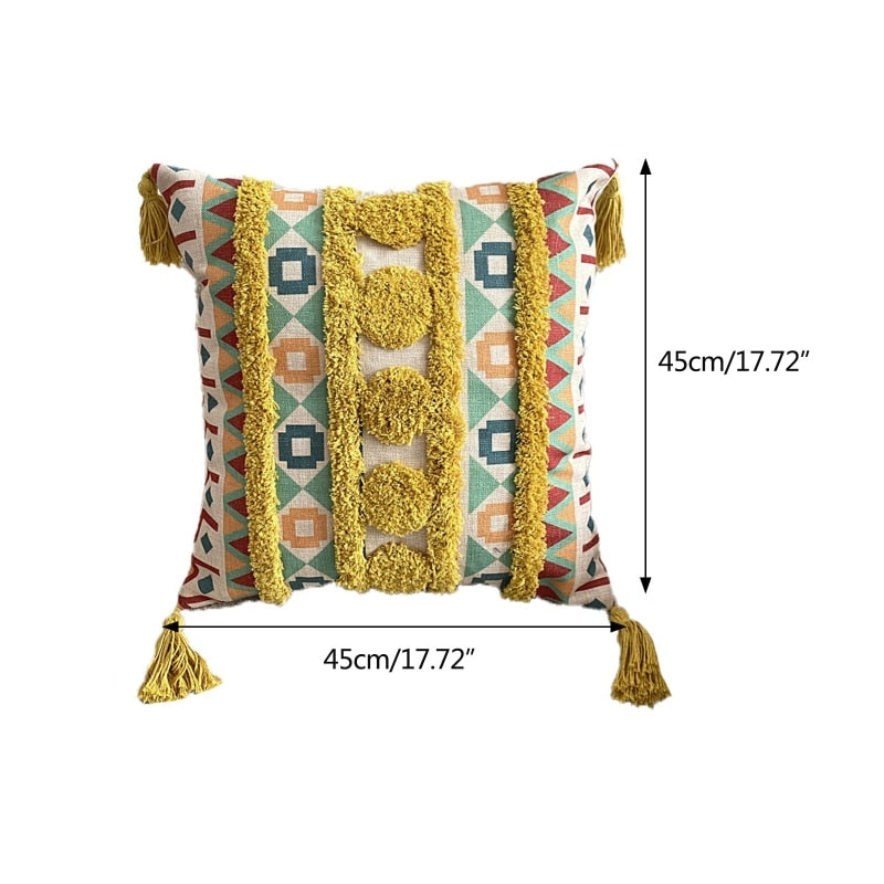 Boho foret linet frynse puteomslag