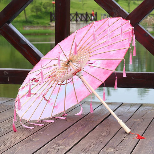 Bamboo Håndlaget Vintage Papir Paraply | Skanto