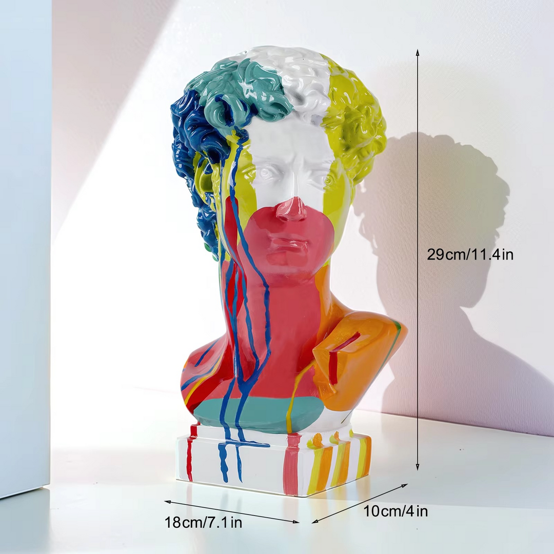 Skanto | Moderne David Bust Skulptur - Abstrakt Harpiks Studie for Moderne Dekor