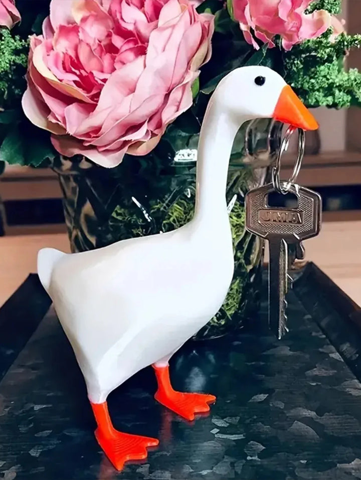 Skanto | Dekorativ Figur GåseMag | Magnetisk Gåse Nøkkelholder | Harpiksskulptur & Organizer