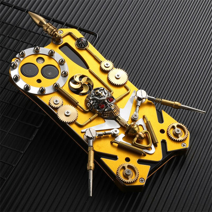 Skanto | Mekanisk Dødskalle Cyberpunk Stil iPhone Deksel