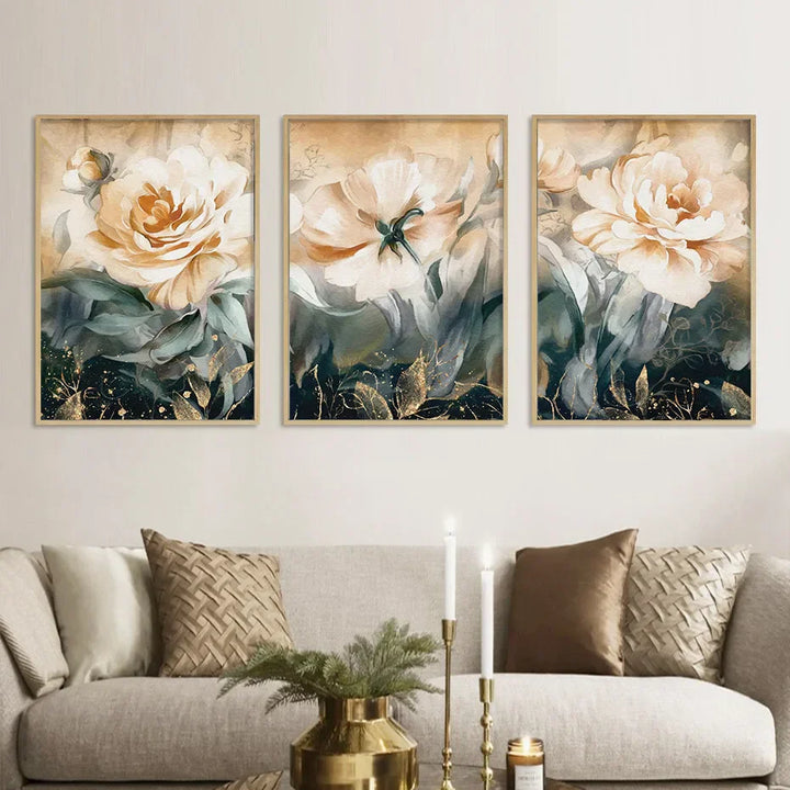 Serene Pastel Petals Floral Abstract Veggkunst Fine Art Lerrettrykk Moderne Botaniske Bilder For Stue Spisestue Kunst Dekor | Skanto