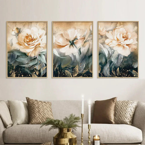 Serene Pastel Petals Floral Abstract Veggkunst Fine Art Lerrettrykk Moderne Botaniske Bilder For Stue Spisestue Kunst Dekor | Skanto