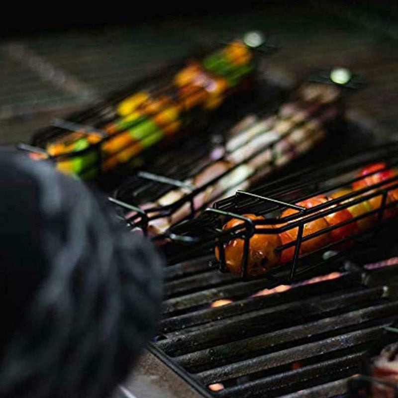 Bærbar Ikke-Klebende Grillkurv for Campingturer og Pikniker | Skanto