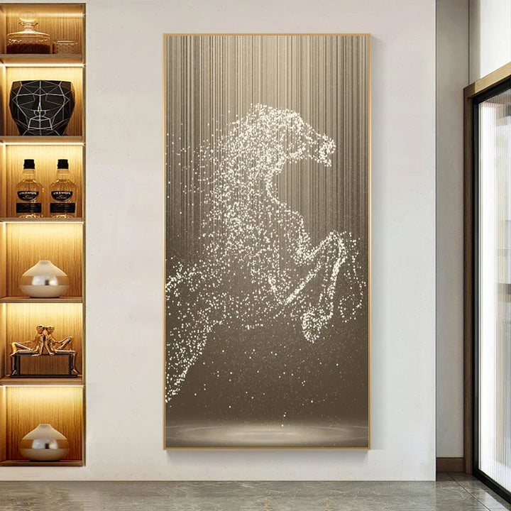 Minimalist Abstrakt Lys Splash Hest Veggkunst Fin Kunst Lærred Utskrifter Equestrian Bilder For Moderne Stue Entré Foyer Kunst Dekor | Skanto