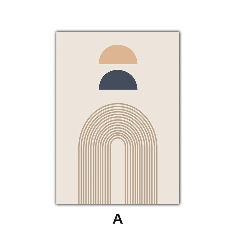 Minimalist Abstrakt Solgeometri Veggkunst Fine Art Lerretsutskrifter Bilder For Stue Soverom, Hjemmekontor Kunst Dekor | Skanto