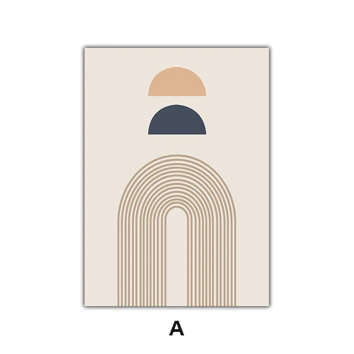 Minimalist Abstrakt Solgeometri Veggkunst Fine Art Lerretsutskrifter Bilder For Stue Soverom, Hjemmekontor Kunst Dekor | Skanto