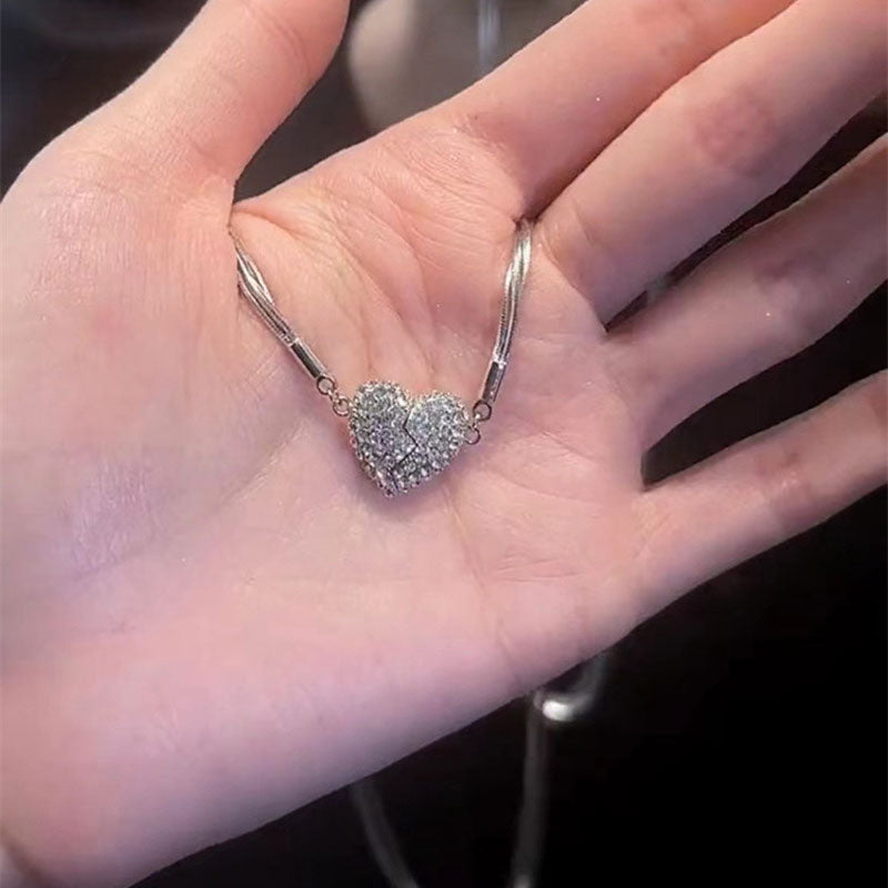 Skanto | Ice Love Magnetisk Zirkon Hjerte Smykke