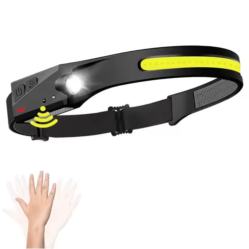 Ultrahelle, utvendige LED-stirnlampe med Bewegungssensorsteuerung