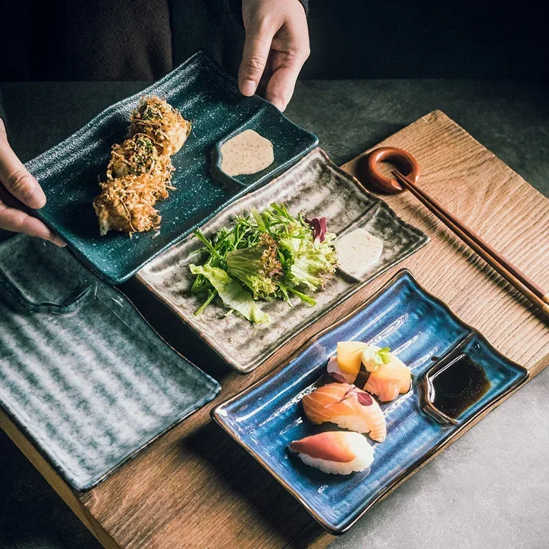 Håndverks keramiske sushi tallerkener Skanto