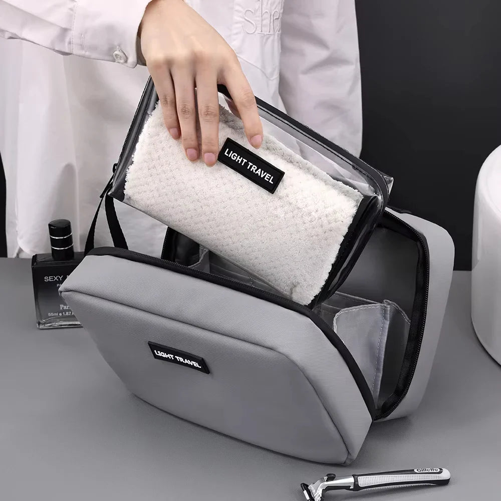 Skanto | Packvard Herres Toalettmappe Reisetask | 24×16×11 cm | Vannavvisende & Rivesterk | Med Bærehåndtak & Godt med Oppbevaring