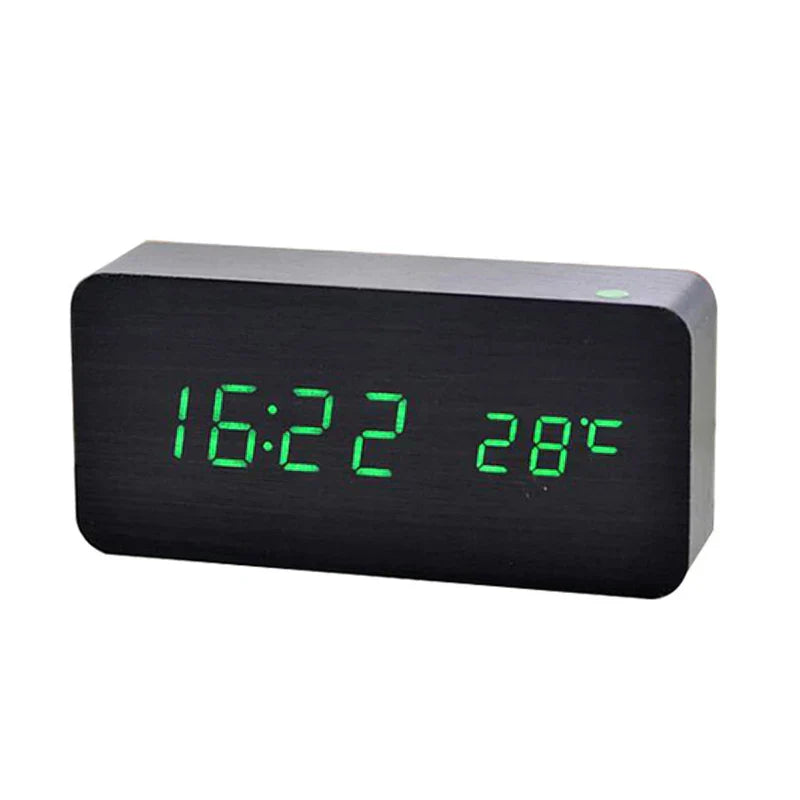 Skanto | EcoTime Tre Digital Vekkerklokke | LED Display | Moderne Design | Stille | Miljøvennlig