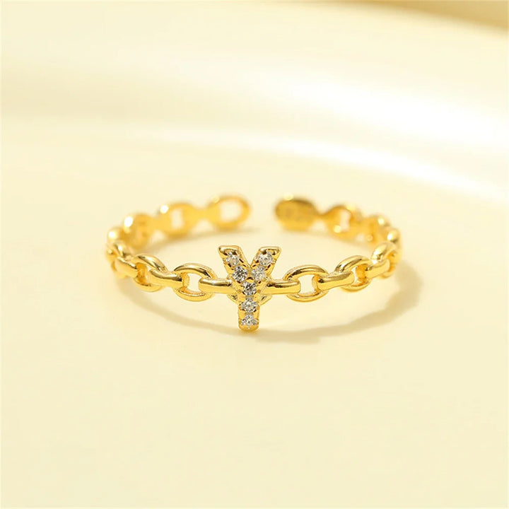 Skanto | Delikat Diamant Bokstav Initial Ring