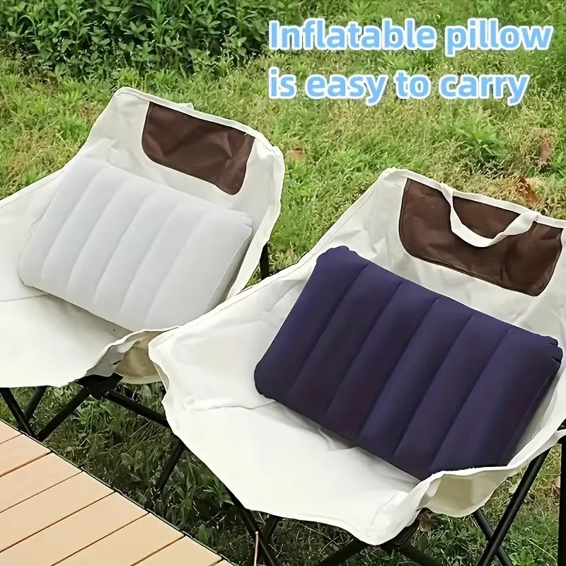 Skanto | Oppblåsbar reise- og campingpute, sammenleggbar luftpute 18,5 x 11,8 tommer
