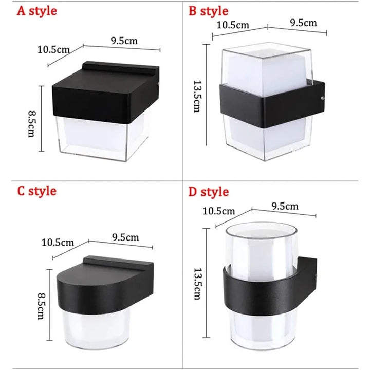 Skanto | AuroBeam LED ute vegglampe | Vanntett IP65 | Moderne design for balkong, hage og inngang | 9W / 18W
