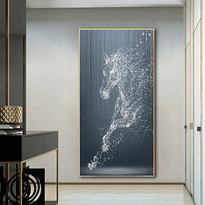 Minimalist Abstrakt Lys Splash Hest Veggkunst Fin Kunst Lærred Utskrifter Equestrian Bilder For Moderne Stue Entré Foyer Kunst Dekor | Skanto