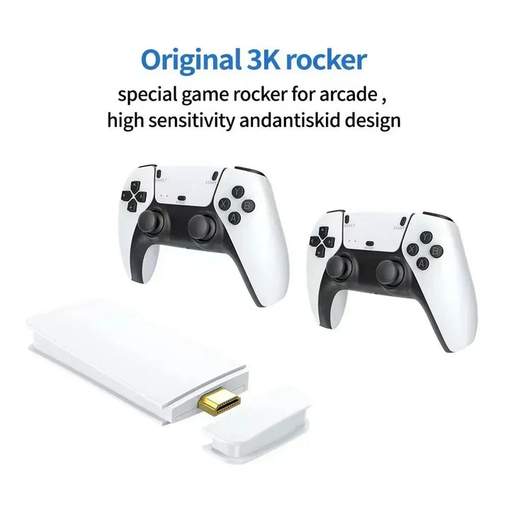 Mini Retro Spillkonsoll med 20 000 Klassiske Spill - 4K HD Utgang, Dobbelt Trådløse Kontrollere
