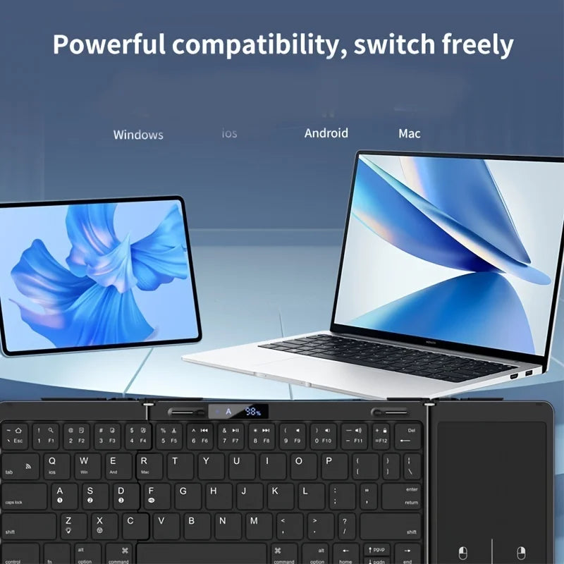 Skanto | Sammenleggbar RGB Trådløs Innebygd Touchpad Bakgrunnsbelyst Reisetastatur