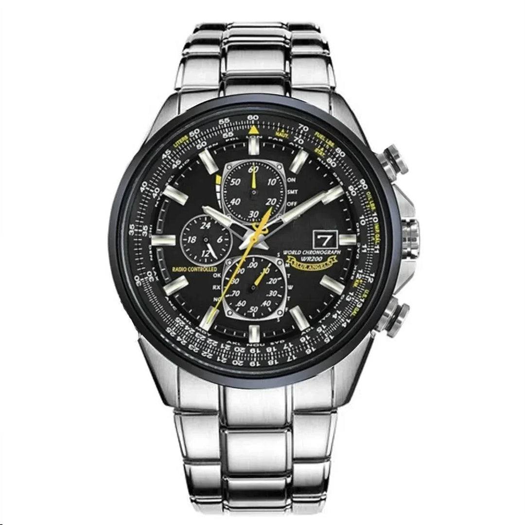 Skanto | Herre's Rustfritt Stål Chronograph Klokke med Kalender